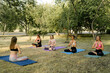 © Ivan Ozerov/Stocksy - a group of young women practice group meditation in the park