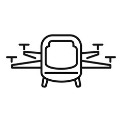 Canvas Print - Driverless taxi drone icon, outline style