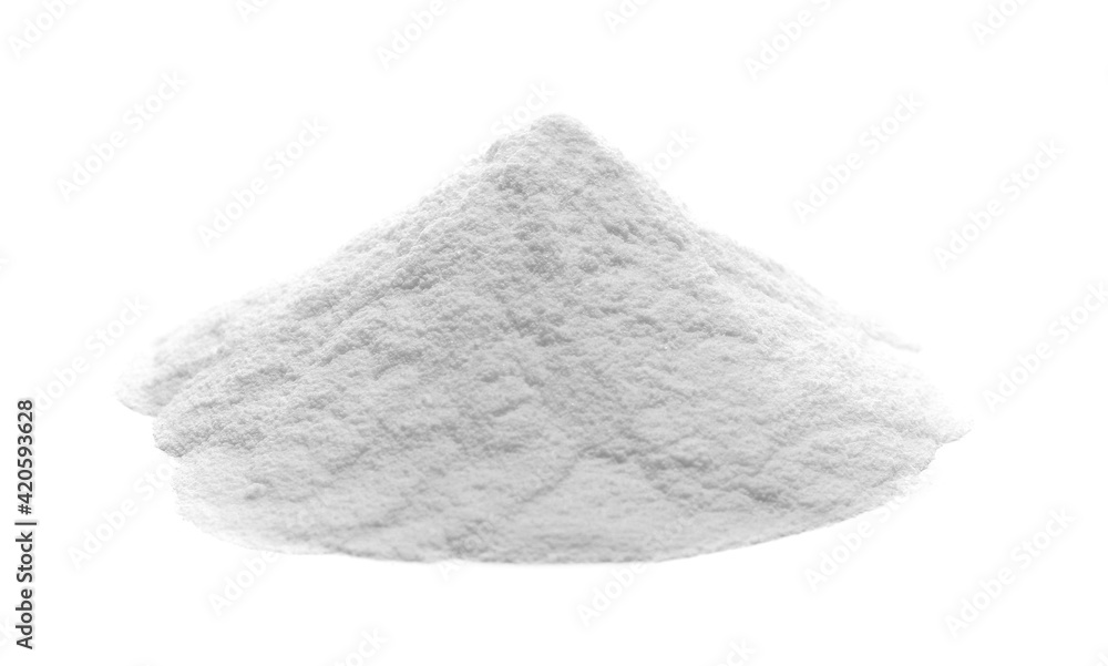Sugar powder, ground isolated on white background  - obrazy, fototapety, plakaty 