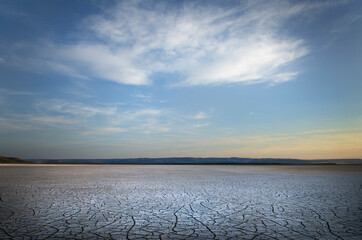 Poster - Patterns of cracked mud on dry lakebed of Harney Lake, Malheur National Wildlife Refuge, Oregon