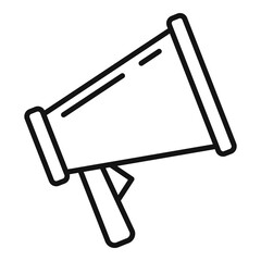 Sticker - Handle megaphone icon, outline style