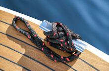 Boat Cleat With Mooring Rope Knot