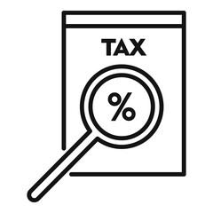 Sticker - Tax document icon, outline style