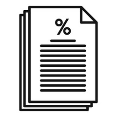 Sticker - Tax papers icon, outline style