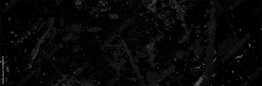 Black Grunge Background. Dirty metal surface. Dark texture. Vector illustration - obrazy, fototapety, plakaty 