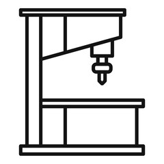 Sticker - Manufacture milling machine icon, outline style