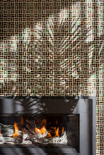 Mosaic Tiled Fireplace