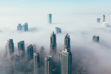 Morning Fog Over Downtown Dubai UAE