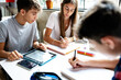© Guille Faingold/Stocksy - Friends doing homework together