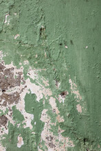 Wall With Peeling Green Paint