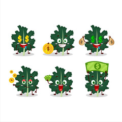 Poster - Kale cartoon character with cute emoticon bring money