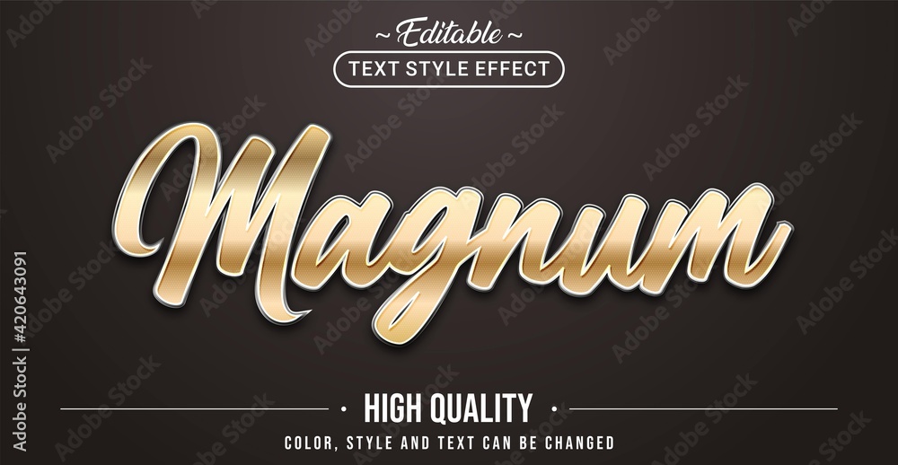 Editable text style effect - Magnum theme style. Stock Vector | Adobe Stock