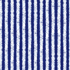 Wall Mural - Vector blue shibori monochrome vertical grunge stripes 04 seamless pattern. Suitable for textile, gift wrap and wallpaper.