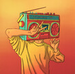 © Goce Ilievski/Stocksy - Radio Man Retro Illustration
