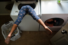 Child Stuck Upside Down In Washing Machine