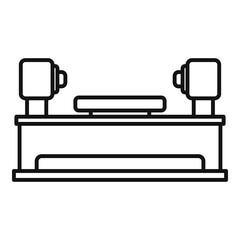 Poster - Lathe equipment icon, outline style