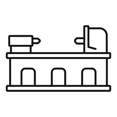 Sticker - Industry lathe icon, outline style