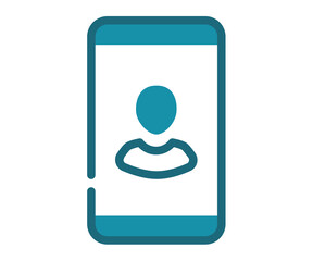 Wall Mural - user mobile profile single isolated icon with solid line and dash style