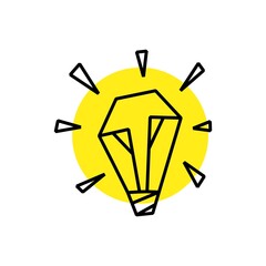 Wall Mural - bulb lamp idea think geometric polygonal logo vector icon illustration
