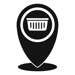 Canvas Print - Shop gps pin icon, simple style