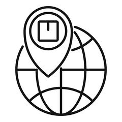 Wall Mural - Global parcel tracking icon, outline style