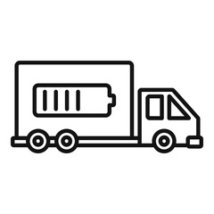 Wall Mural - Electric truck icon, outline style