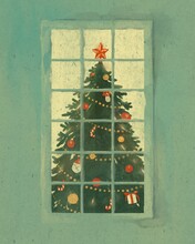 Christmas Tree In Window