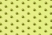 Vegetables Horizontal Pattern From Green Pumpkins.