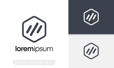 Wall Mural - Technology Logo. Initial M logo design. Initial Letter Logo. Hexagon Logo