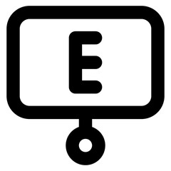 Canvas Print - e overboard, solid icon of english class
