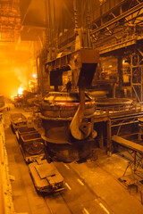 Wall Mural - steel production in electric furnaces