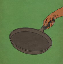 Hand Holding A Cooking Pan Illustration