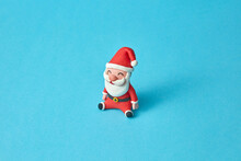 Handmade Figure Of Santa Claus From Color Plasticine.