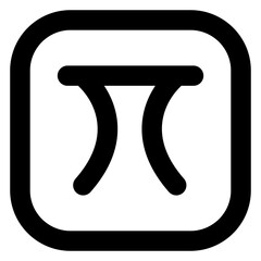 
Maths pi icon of solid design, mathematical formula symbol  

