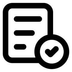 Canvas Print - verified document glyph style icon