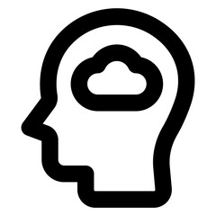 Poster - 
Cloud mind in glyph style trendy icon 

