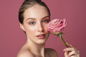 close up beauty portrait of an attractive young woman