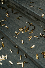 Gold Glitter Confetti On The Floor