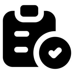 Sticker - 
Verified document glyph style icon 

