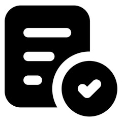 Canvas Print - verified document glyph style icon
