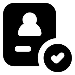 Wall Mural - 
A verified cv icon in solid design

