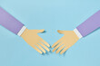 © Yaroslav Danylchenko/Stocksy - Two handmade hands from paper greeting each other.
