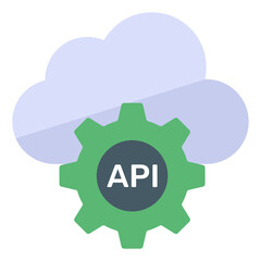 Canvas Print - cloud api in flat icon, editable vector