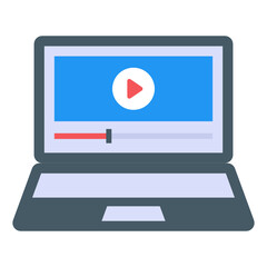 Canvas Print - video streaming in flat icon