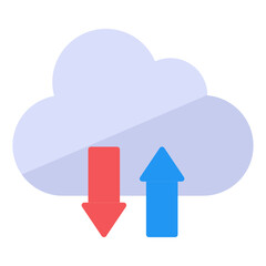 Canvas Print - cloud api in flat icon, editable vector