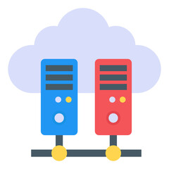 Canvas Print - cloud api in flat icon, editable vector