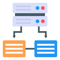 Wall Mural - 
Editable flat icon of folder hierarchy 

