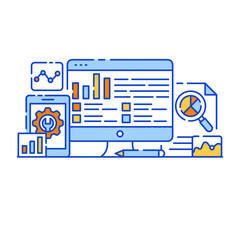 Canvas Print - business data in flat style illustration design, editable vector