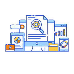 Canvas Print - data report flat design illustration, editable vector
