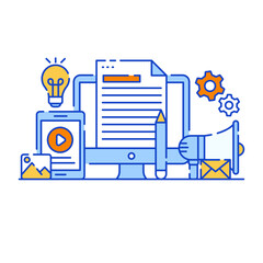Canvas Print - email marketing flat illustration design